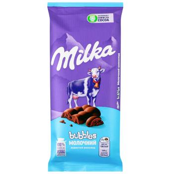 Шоколад молочний Milka Bubbles пористий 80г - купити, ціни на Ідеал - фото 1