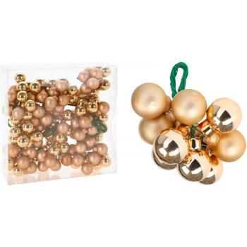 Шары елочные Koopman на металлической проволоке 2см 12шт золотистый