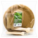 Inpak Kraft Disposable Tableware Set for 5 Persons