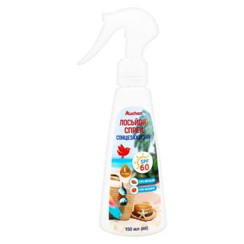 Auchan Sunscreen Spray Lotion SPF60 150ml - buy, prices for Auchan - photo 1