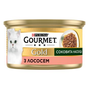 Корм вологий Gourmet Gold Соковита Насолода з лососем для дорослих котів 85г - купити, ціни на КОСМОС - фото 3