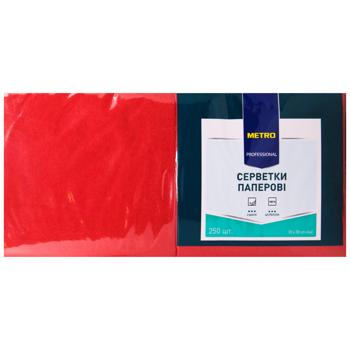 Metro Professional 2-ply Red Paper Napkins 1/4 33x33cm 250pcs - buy, prices for METRO - photo 1