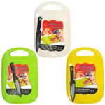 Cutting Board with Knife 32.5x22cm in assortment