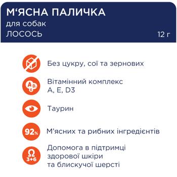 Ласощі для собак Club 4 Paws Premium з лососем паличка для чутливого травлення 12г - купити, ціни на MasterZoo - фото 3