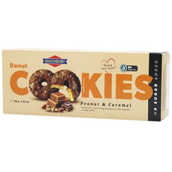 Печиво Quickbury донати з арахісом та карамеллю 128г