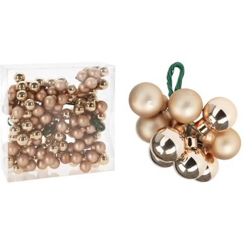 Кулі ялинкові Koopman на металевому дроті 2см 12шт золотистий