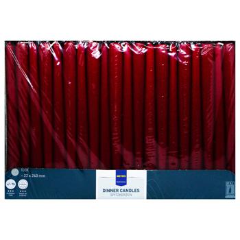 Metro Professional Burgundy Dinner Candle 22x240mm 100pcs - buy, prices for - photo 2