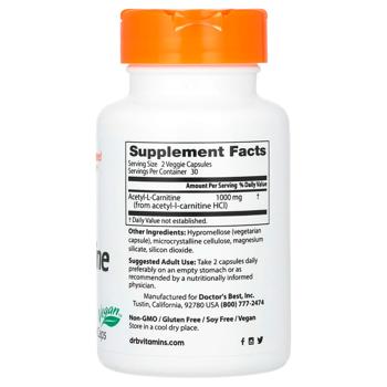 Doctor's Best Acetyl-l-Carnitine 500mg 60 capsules - buy, prices for Biotus - photo 2