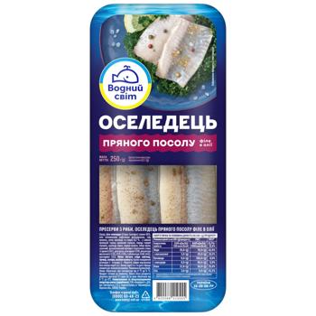 Оселедець Водний Світ філе пряного посолу в олії 250г - купити, ціни на Епіцентр FOOD - фото 1
