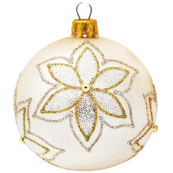 Шар елочный с декором золото 8см в ассортименте - купить, цены на Auchan - фото 3