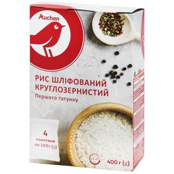 Auchan Polished Round-grained Rice 4pcs*100g - buy, prices for Auchan - photo 1