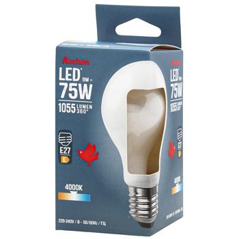 Лампочка Auchan LED холодный свет Е27 75Вт