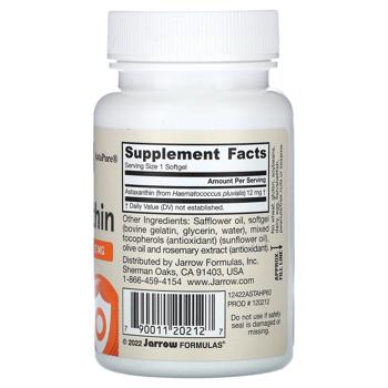 Jarrow Formulas Astaxanthin 12mg 60 softgels - buy, prices for - photo 2