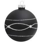 Chomik Black Glass Christmas Tree Ball 8cm