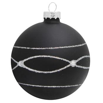 Chomik Black Glass Christmas Tree Ball 8cm - buy, prices for - photo 1