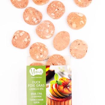 Ласощі для собак Mavsy Freeze Dried Фуа-гра з качки з карамелізованим яблуком 50г - купити, ціни на MasterZoo - фото 3