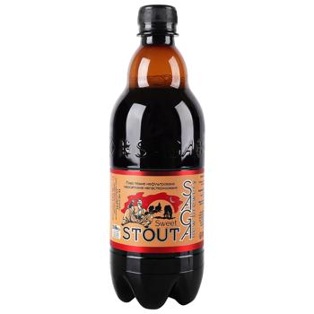 Пиво Saga Sweet Stout темное нефильтрованное 5,8% 0,66л - купить, цены на Чудо Маркет - фото 1