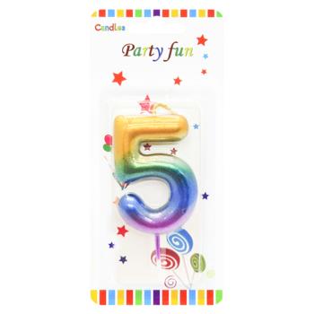Party Fun Colored Number 5 Cake Candle - buy, prices for COSMOS - photo 1