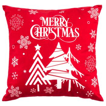 ПОДУШКА 45Х45 ЯЛИНКИ CHRISTMAS - купити, ціни на Auchan - фото 1