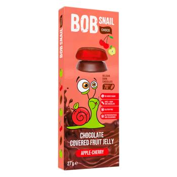 Мармелад Bob Snail яблоко-вишня в шоколаде без сахара 27г