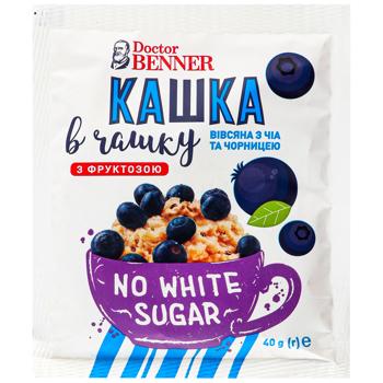 Doctor Benner Oatmeal with Chia and Blueberries 40g - buy, prices for Auchan - photo 1