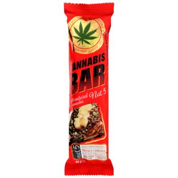 Батончик-мюсли Cannabis Bar с орехами и семенами каннабиса 40г - купить, цены на Эпицентр FOOD - фото 1
