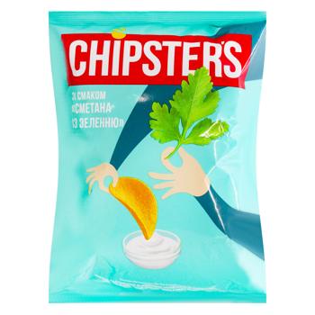 Чипсы картофельные Chipster's сметана с зеленью 60г - купить, цены на МегаМаркет - фото 1