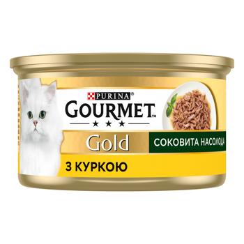 Корм вологий Gourmet Gold Соковита Насолода з куркою для дорослих котів 85г - купити, ціни на MasterZoo - фото 4