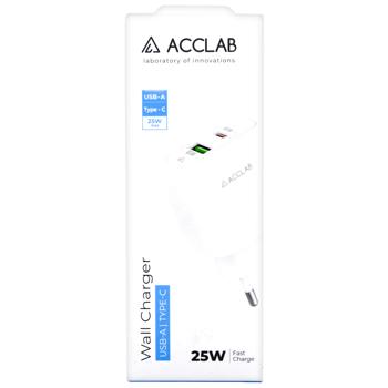 Сетевое зарядное устройство Acclab AL-TC252 25W USB-C PD+USB-A QC3.0 White - купить, цены на КОСМОС - фото 3