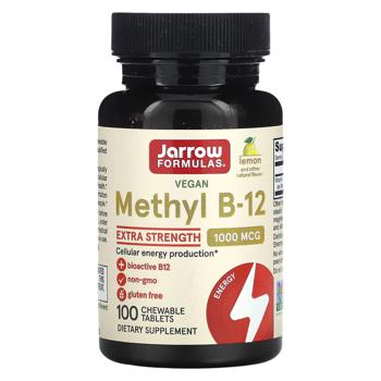 Jarrow Formulas Methyl B-12 Lemon Flavored Vitamin B12 1000mcg 100 chewables