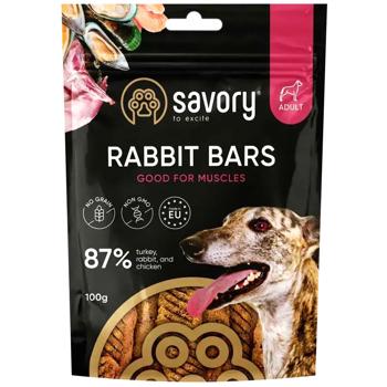 Ласощі для собак Savory Rabbit Bars з кроликом 100г - купити, ціни на MasterZoo - фото 1