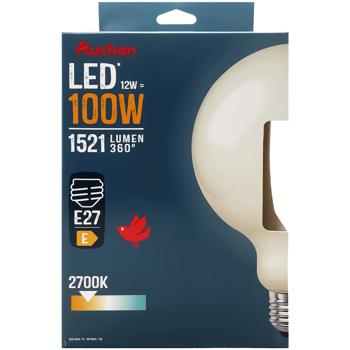 Лампочка Ашан LED G125 E27 12W 2700K - купить, цены на Auchan - фото 1