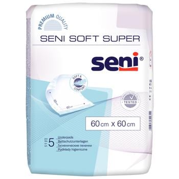 Пеленки гигиенические Seni Soft Super 60х60см 5шт - купить, цены на МегаМаркет - фото 1