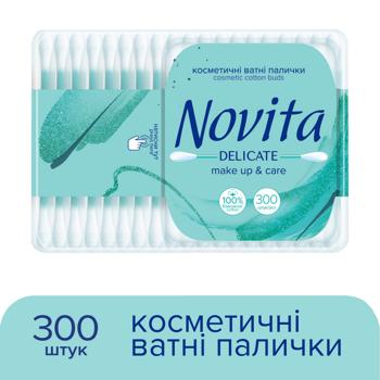 Палички ватні Novita Delicate у квадратній коробці 300шт - купити, ціни на - фото 2