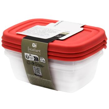 Емкость для хранения Excellent Houseware с крышкой 3шт в ассортименте - купить, цены на - фото 5