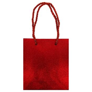 Пакет подарунковий з блискітками 10331-1XS 12х14х6см - купити, ціни на Чудо Маркет - фото 1