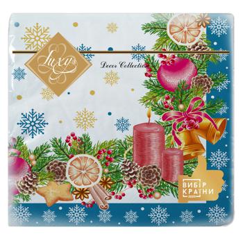 Luxy Christmas Smell Blue Napkin 33x33cm 18pcs - buy, prices for MegaMarket - photo 1