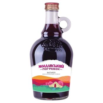 Вино Молдавский погребок Бастардо  красное полусладкое 12,5% 1л - купить, цены на МегаМаркет - фото 1