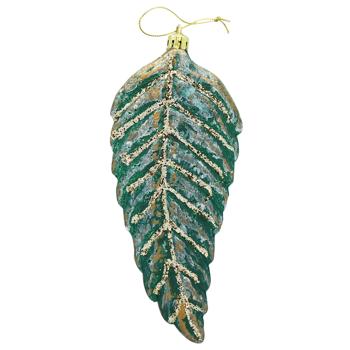 Leaf Turquoise-Gold Decoration 18*8*2.5cm - buy, prices for MegaMarket - photo 1