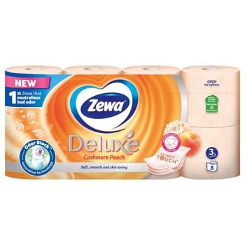 Zewa Deluxe Cashmere Peach 3-ply Toilet Paper 8pcs - buy, prices for - photo 2