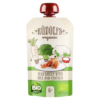 Пюре Rudolfs овочі з рисом та куркою 110г - купить, цены на Grono - фото 1
