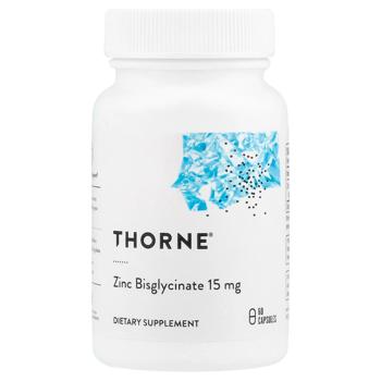 Бисглицинат цинка, Zinc Bisglycinate, Thorne Research, 15 мг, 60 капсул - купити, ціни на Біотус - фото 1