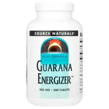 Гуарана Source Naturals Guarana Energizer 900мг 200 таблеток - купить, цены на Biotus - фото 1