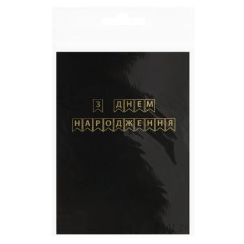 Гірлянда-літери Party Хата З днем народження 16,5x204см чорний