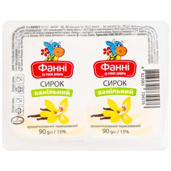 Fanni Thermized Vanilla Cottage Cheese 15% 2pcs*90g - buy, prices for COSMOS - photo 1