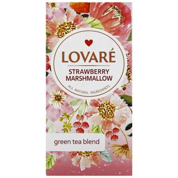 Чай зеленый Lovare Strawberry Marshmallow 1,5г*24шт - купить, цены на Auchan - фото 2