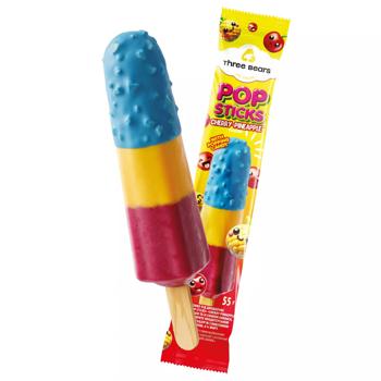 Three Bears Pop Sticks Cherry-Pineapple Ice Cream 55g - buy, prices for Za Raz - photo 1