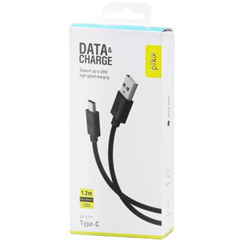 Кабель синхронизации Piko CB-UT11 USB Type-C 1.2м черный - купить, цены на Auchan - фото 1