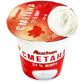 Auchan Sour Cream 21% 300g - buy, prices for Auchan - photo 1