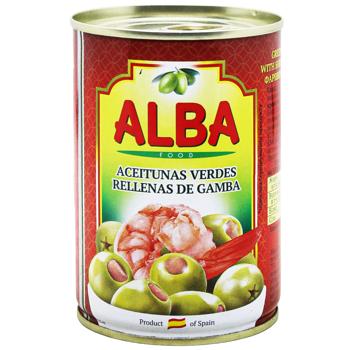 Оливки Alba Food фаршировані креветкою 300мл